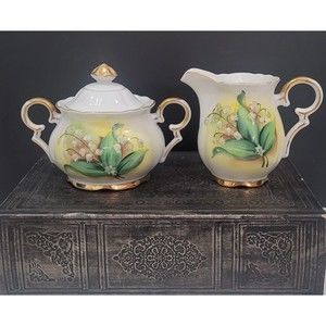 VNG Norcrest Handpainted Fine China Cream and Sugar Set
